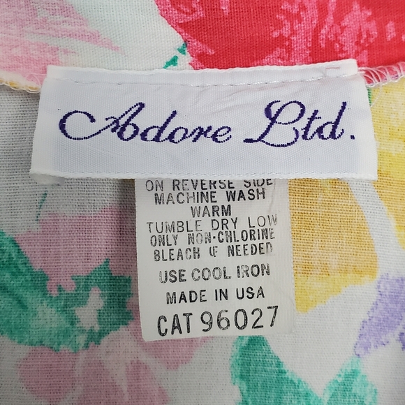 Vintage 60s Bright Floral Lightweight Robe Feminine Girly L - Picture 6 of 7